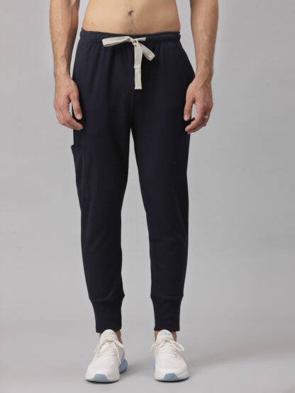 Drifit joggers scrub in navy blue for men for comfort fit Smart joggers fit with a modern V-neck.