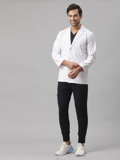 Short lab coat for men with full sleeves and pocket