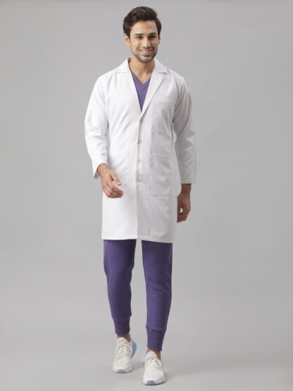 Long lab coat for men with full sleeves and pocket