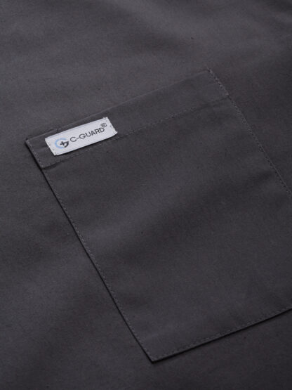 Superior quality and ultra comfortable basic male scrub in colour graphite with v neck and pockets