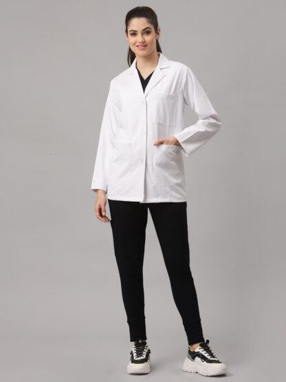 Smart short lab coat for women