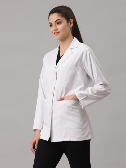 Stylish short lab coat for women