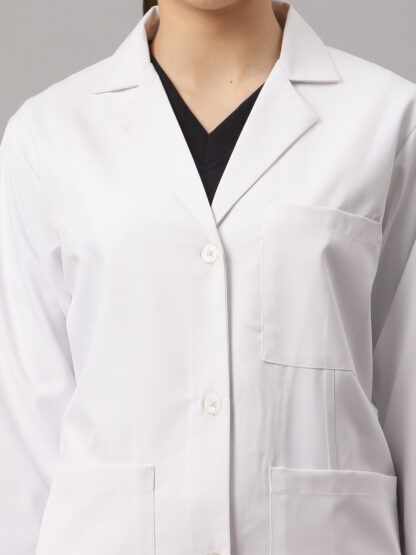 White short lab coat for women