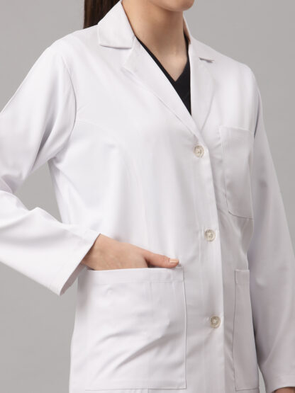 Colored short lab coat for women