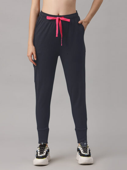 Trendy looking french joggers scrub for women in colour navy