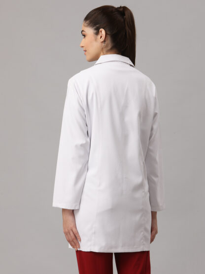 Exclusive modern white short lab coat for women